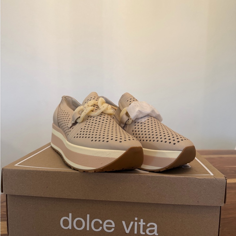 Dolce Vita Beige Platform Sneakers
